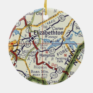 Elizabethton TN Keramik Ornament