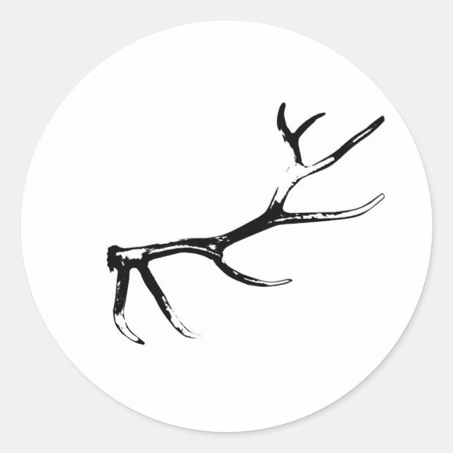 Elk Antler Runder Aufkleber (Vorderseite)