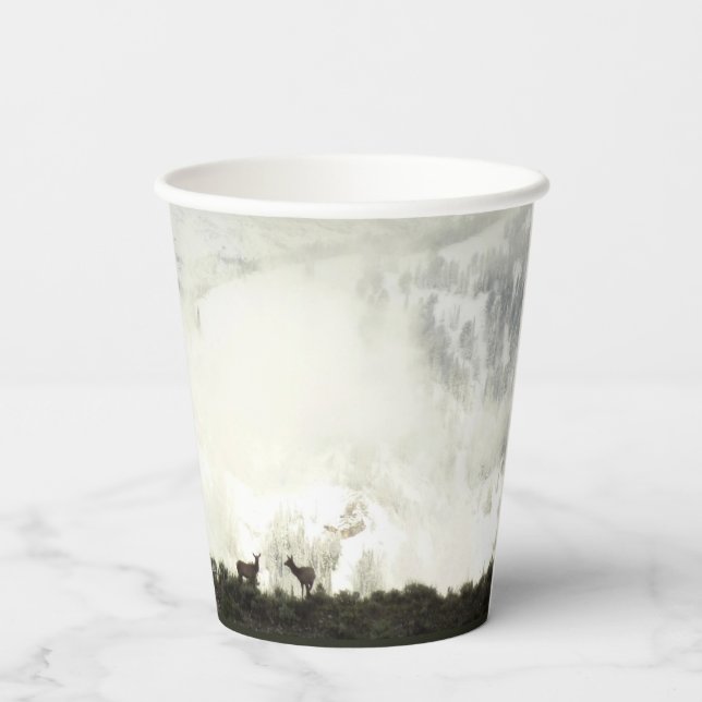 Elk at Grand Teton National Park Fotografy Pappbecher (Rückseite)