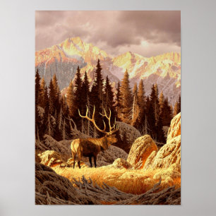 Elk Bull Poster