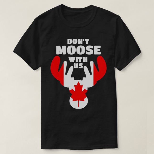 Elk Canada Deer Maple Leaf Funny Canadian Fl T-Shirt (Design vorne)