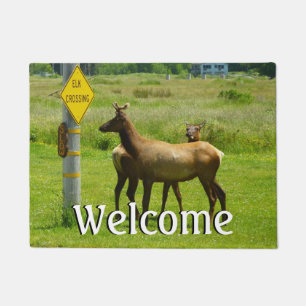 Elk Crossing California Wildlife Fotografie Fußmatte