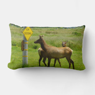 Elk Crossing California Wildlife Fotografie Lendenkissen