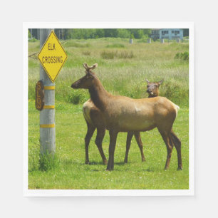 Elk Crossing California Wildlife Fotografie Serviette