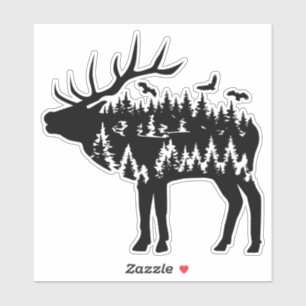 Elk Custom-Cut Vinyl Sticker. Aufkleber