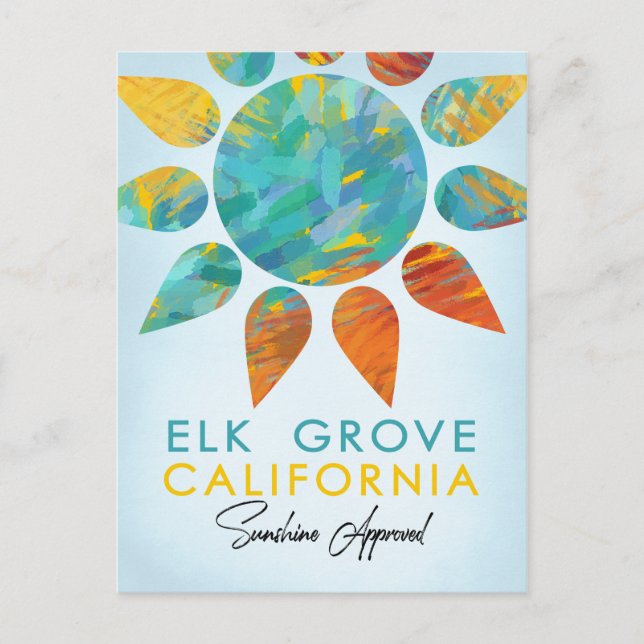 Elk Grove California Sunshine Travel Postkarte (Vorderseite)