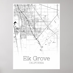 Elk Grove Map - Kalifornien - City Map Poster