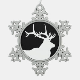 Elk Head Schneeflocken Zinn-Ornament