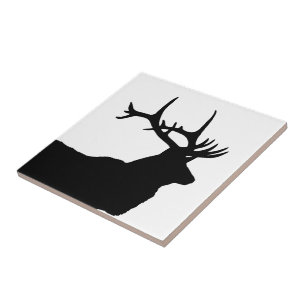Elk Head Silhouette Fliese
