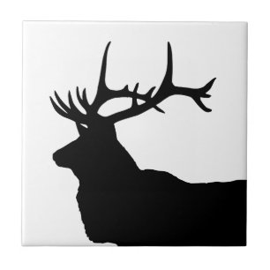 Elk Head Silhouette Fliese