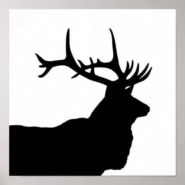 Elk Head Silhouette Poster (Vorne)