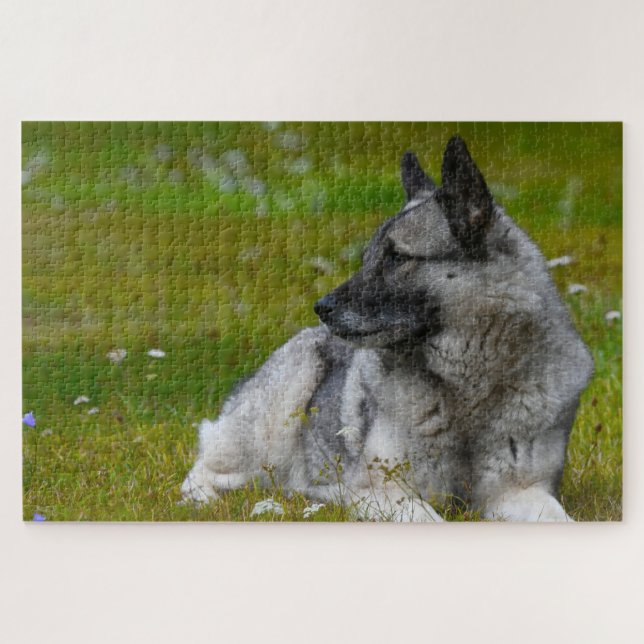 Elk Hound Hund. Puzzle (Horizontal)