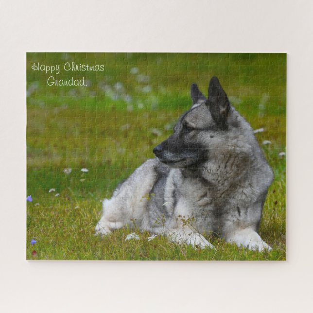 Elk Hound Hund. Puzzle (Horizontal)
