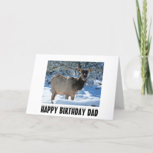 Elk in der Snow Happy Birthday Vater Grußkarte Karte