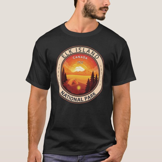 Elk Island National Park Canada Circle Vintag T-Shirt (Vorderseite)