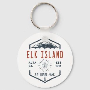 Elk Island National Park Kanada Vintag erschüttert Schlüsselanhänger