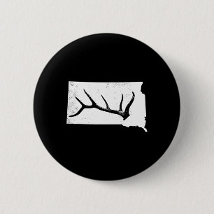 Elk Junting Elkaholic Antler Funny Elk Hunter Gift Button