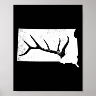 Elk Junting Elkaholic Antler Funny Elk Hunter Gift Poster