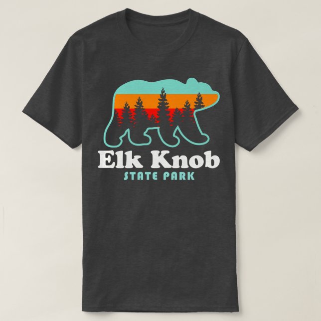 Elk Knob Staat Park North olina Wanderung Spitze T-Shirt (Design vorne)