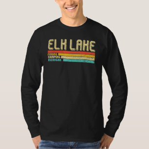 Elk Lake Michigan Retro Vintages Funny Funny Famp T-Shirt