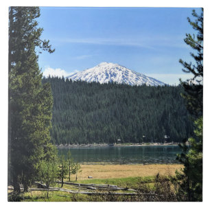 Elk Lake mit Mount Bachelor, OR Fliese