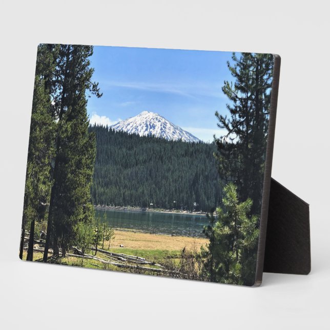 Elk Lake mit Mount Bachelor, OR Fotoplatte (Seite)