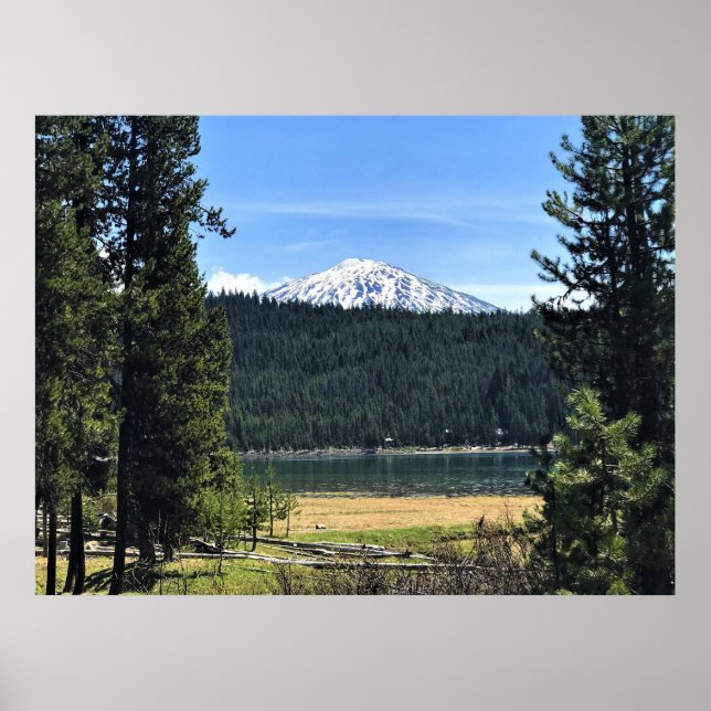 Elk Lake mit Mount Bachelor, OR Poster (Vorne)