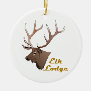 Elk Lodge Keramik Ornament