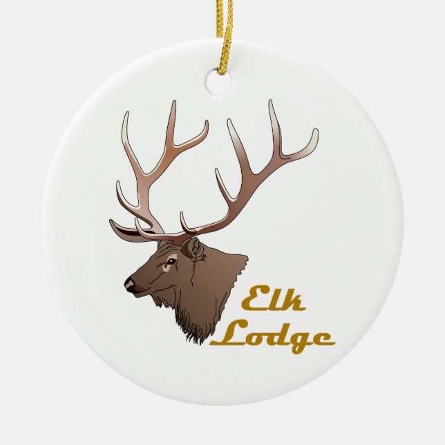 Elk Lodge Keramik Ornament (Vorne)