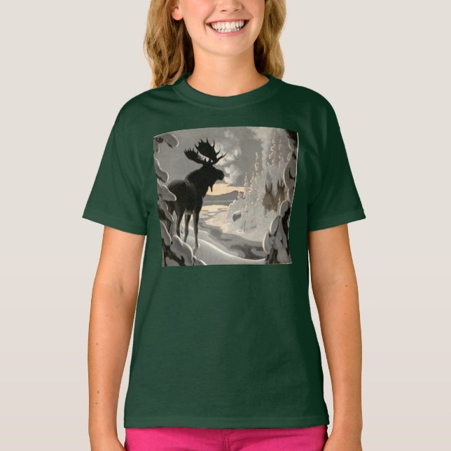 "Elk Misty Morning" T-Shirt (Vorderseite)