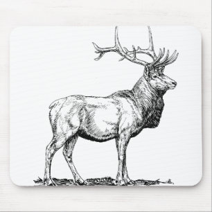 Elk Moose Deer Head Animal Jagd Antler Mousepad