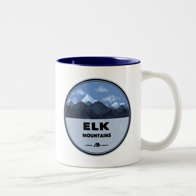 Elk Mountains Colorado Camping Zweifarbige Tasse (Rechts)