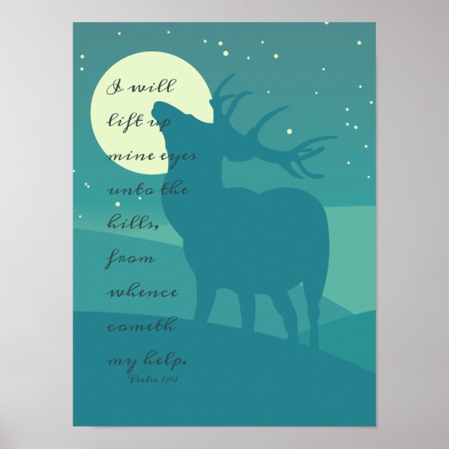 Elk Nature Bible Verse Christlich Print Poster (Vorne)