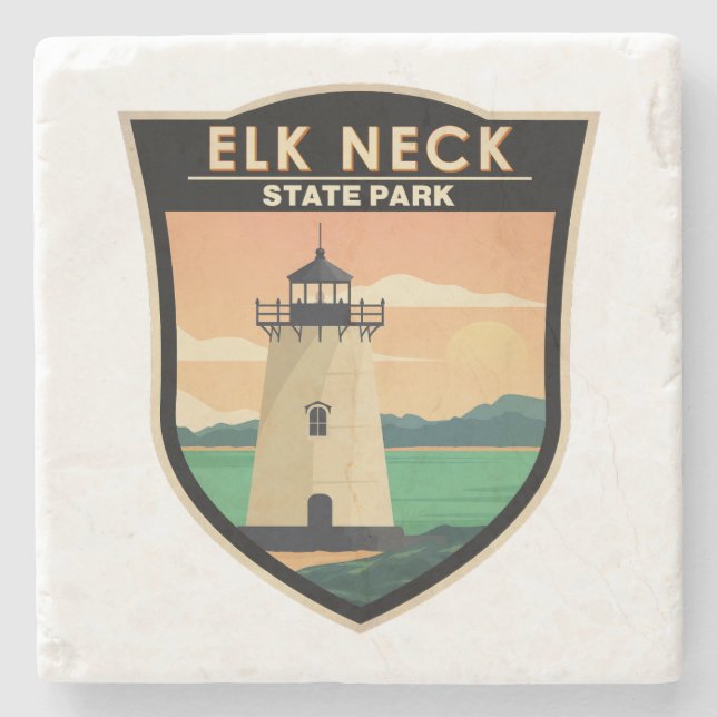 Elk Neck Staat Park Maryland Vintag Steinuntersetzer (Vorderseite)