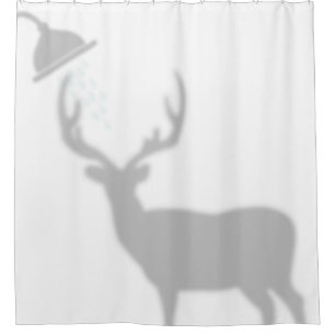 Elk Shadow Silhouette Shadow Buddies in Shows Duschvorhang