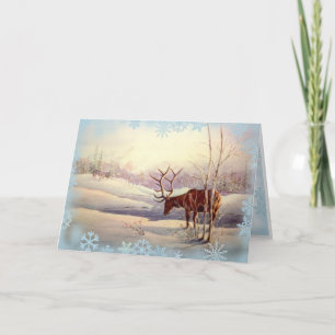 ELK & SNOWFLAKES by SHARON SHARPE Feiertagskarte