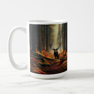 Elk Stehend in einem lebhaften Herbstwald Kaffeetasse