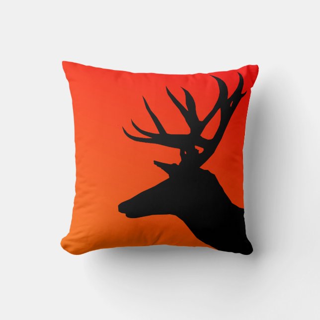 Elk Wild Animal Silhouette Design Kissen (Vorderseite)