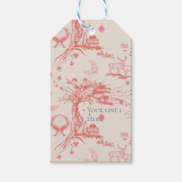 Elk Woods Französisch Toile in Rot mit Personalisi Geschenkanhänger