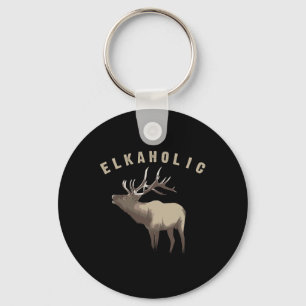 Elkaholisches Shirt Niedlicher Elch Jagd Liebhaber Schlüsselanhänger