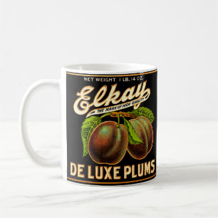 Elkay Deluxe Plums-Label aus den 30er Jahren Kaffeetasse