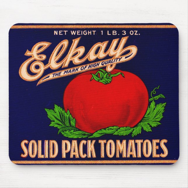  Elkay Solid Pack Tomaten aus den 30er Jahren könn Mousepad (Vorne)