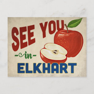 Elkhart Indiana Apple - Vintage Travel Postkarte