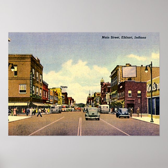 Elkhart, Indiana Main Street Poster (Vorne)