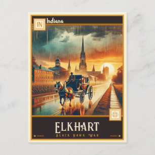 Elkhart, Indiana    Vintage Postkarte