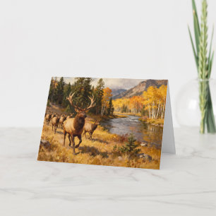 Elkherde zum Herbst-Geburtstag Karte