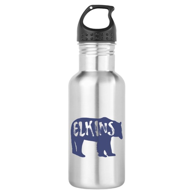 Elkins West Virginia Bear Edelstahlflasche (Vorderseite)