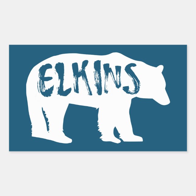 Elkins West Virginia Bear Rechteckiger Aufkleber (Vorderseite)
