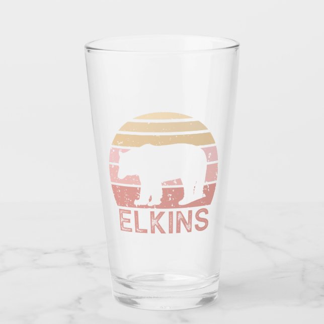 Elkins West Virginia Retro Bär Glas (Vorderseite)