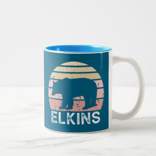 Elkins West Virginia Retro Bär Zweifarbige Tasse
